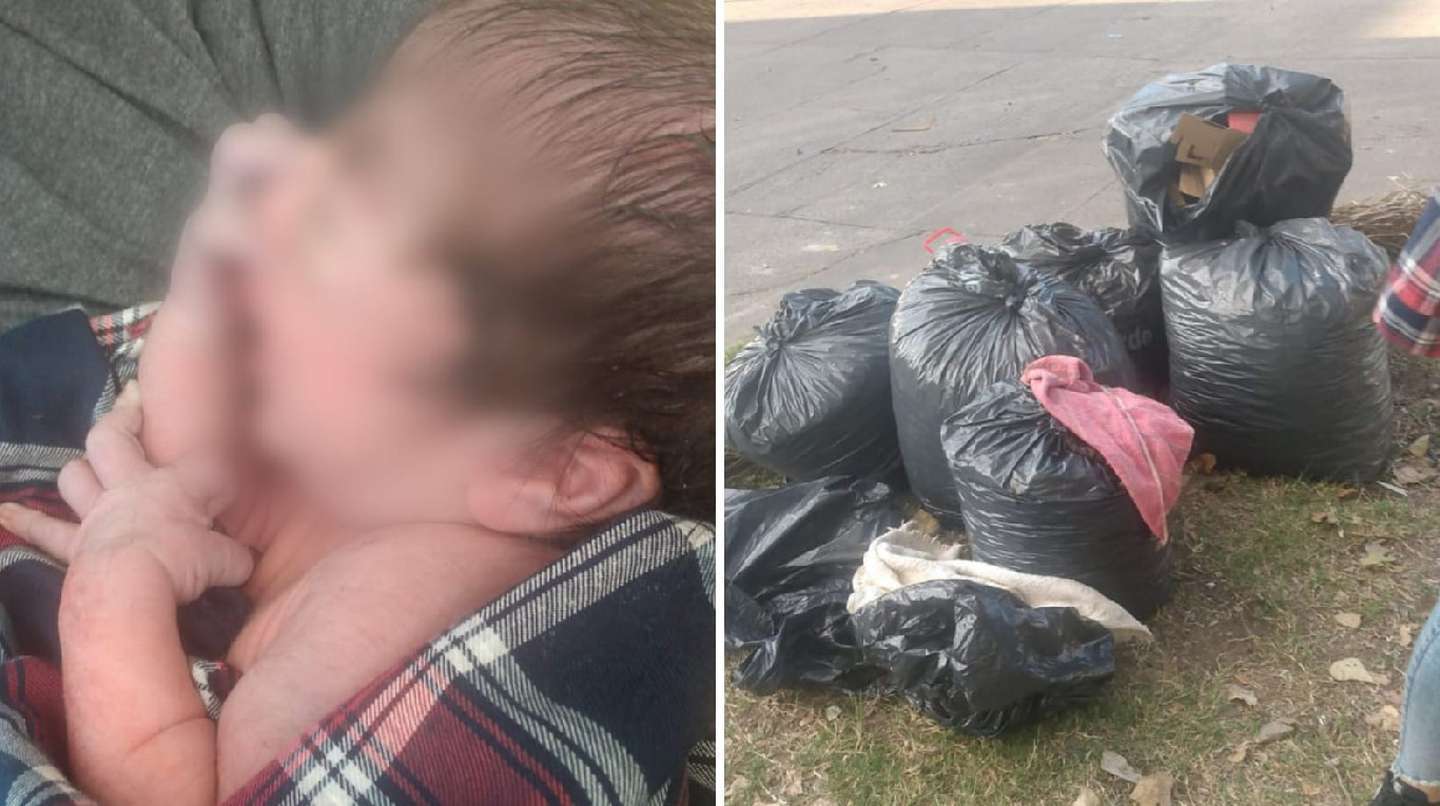 Abandonaron a una bebé recién nacida en unas bolsas de residuos