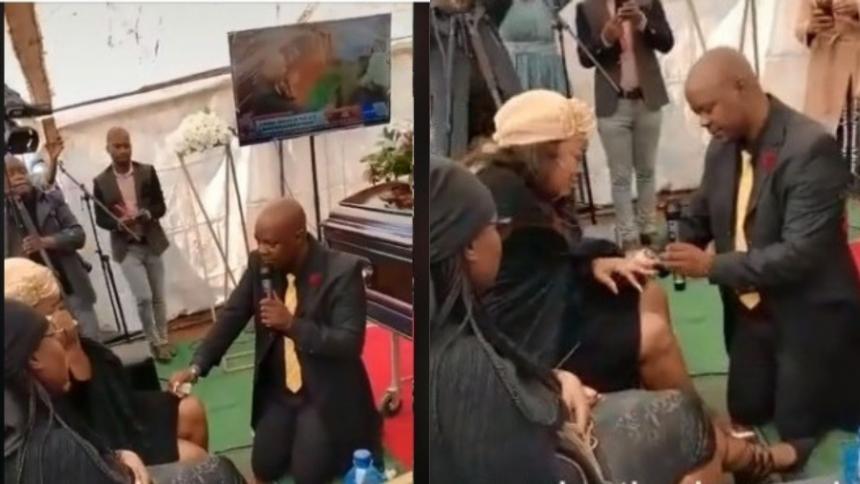 Del llanto a los aplausos: Le propuso matrimonio durante el funeral de su suegro