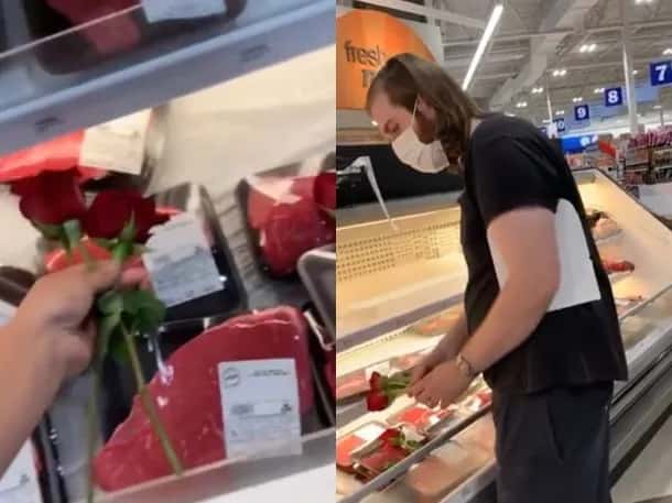 Insólito: veganos llevaron flores y “velaron” la carne en un supermercado