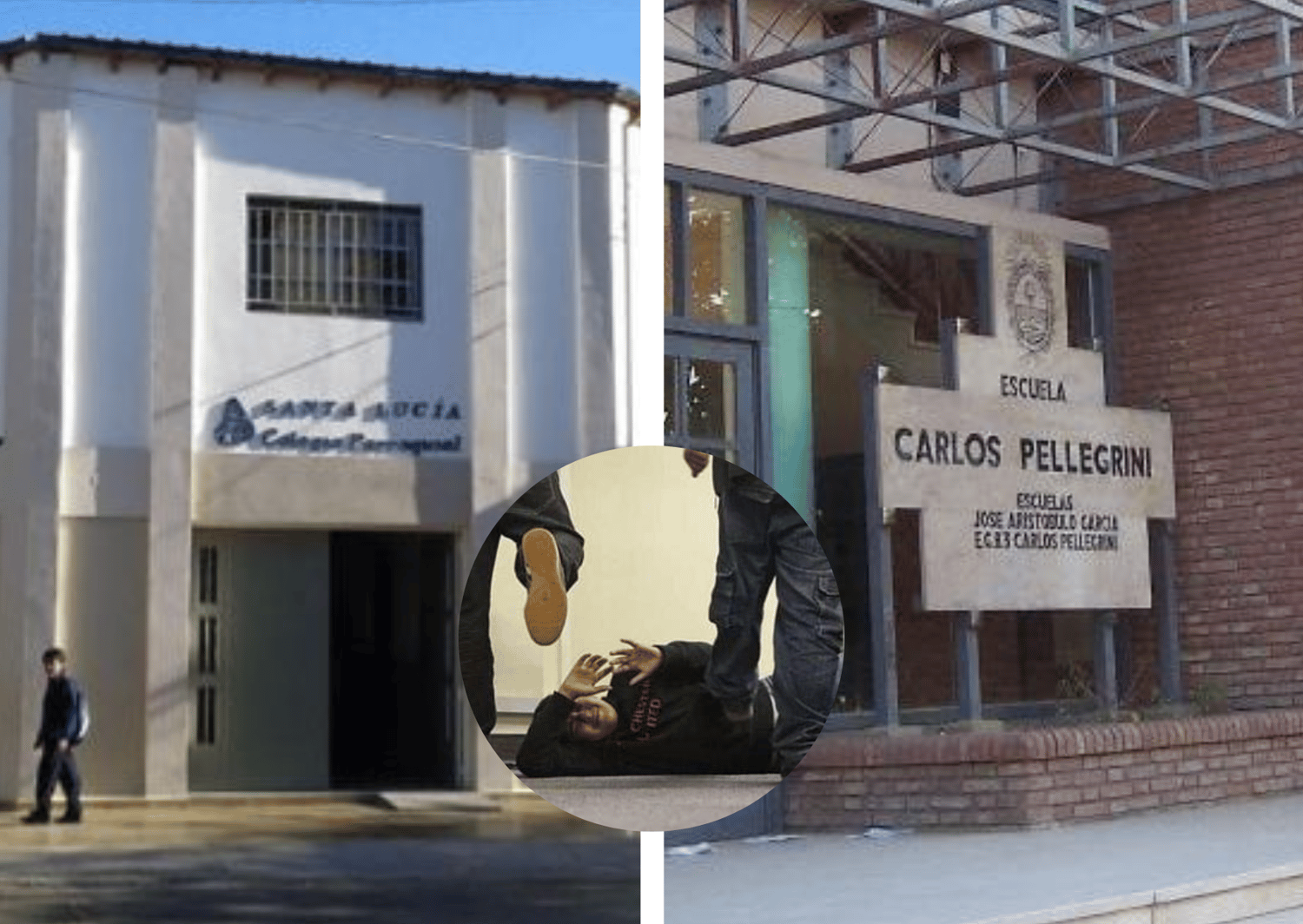 Denuncian peleas entre estudiantes del Colegio Parroquial de Santa Lucia y la Escuela Pellegrini